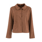Damen Suede Jacke mit geschlossenen Knöpfen R&B