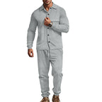 Herren lässiger Freizeitanzug mit feiner Struktur und praktischen Taschen R&B
