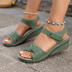 Damen Wedge-Sandalen mit anatomisch geformtem Fußbett und verstellbarem Riemen R&B