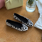Damen Ballerinas im modernen Tierfell-Look mit elegantem Riemchen R&B