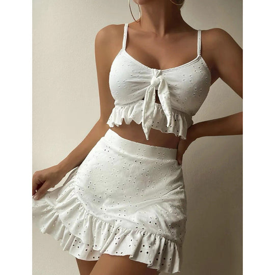 Damen Crop-Top und Rock Set R&B