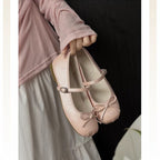 Damen Ballerinas mit elegantem Glanz und verspieltem Schleifen-Detail R&B