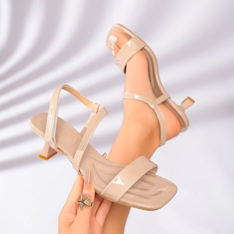 Damen elegante Slingback Sandalen mit modischem Blockabsatz R&B