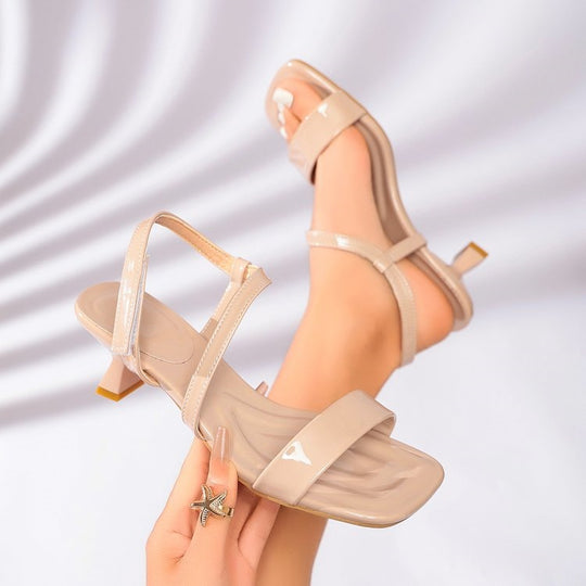 Damen elegante Slingback Sandalen mit modischem Blockabsatz R&B