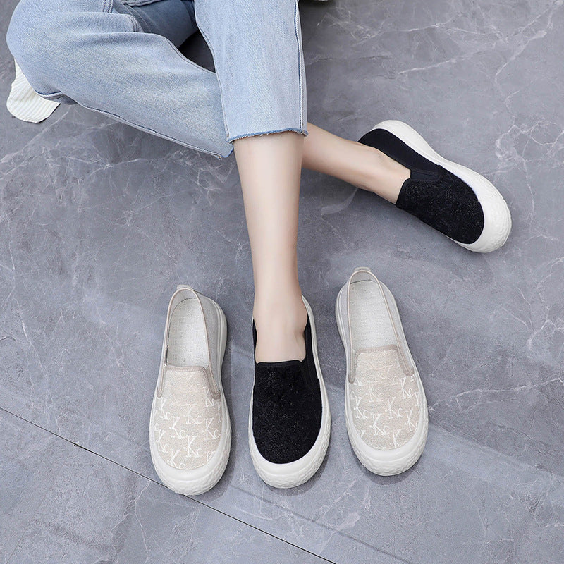 Damen Sportliche Slip-On Sneakers mit rutschfester Sohle und elastischem Einsatz R&B