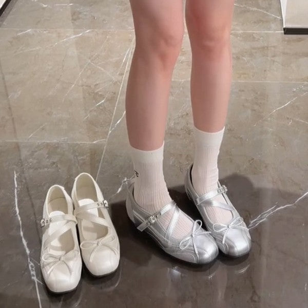 Damen elegante Mary Jane Ballerinas mit dekorativem Riemchen und komfortablem Fußbett R&B