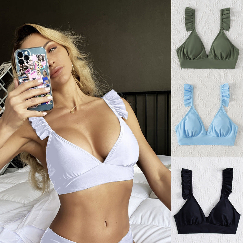 Damen Triangel-Bikinioberteil mit Rüschen