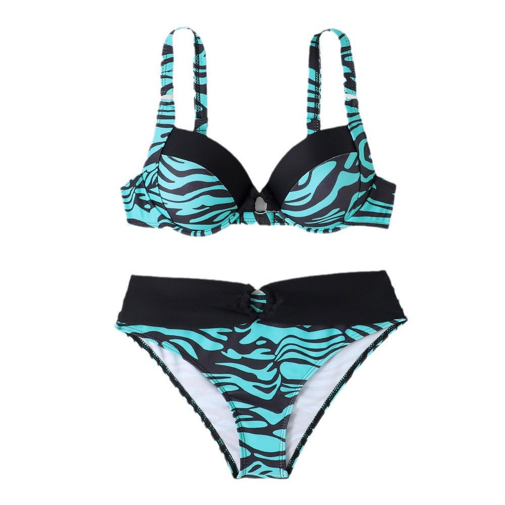 Damen Bikini mit modischem Tierprint und bequemer Passform R&B