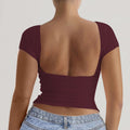 Damen elegantes Off-Shoulder Oberteil mit tiefem Rücken R&B