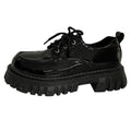 Damen trendige Schnürschuhe mit robuster Gummisohle und glänzender Oberfläche R&B