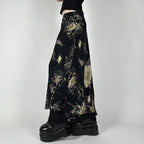 Damen Eleganter Maxirock mit floralem Muster und transparentem Untergrund R&B