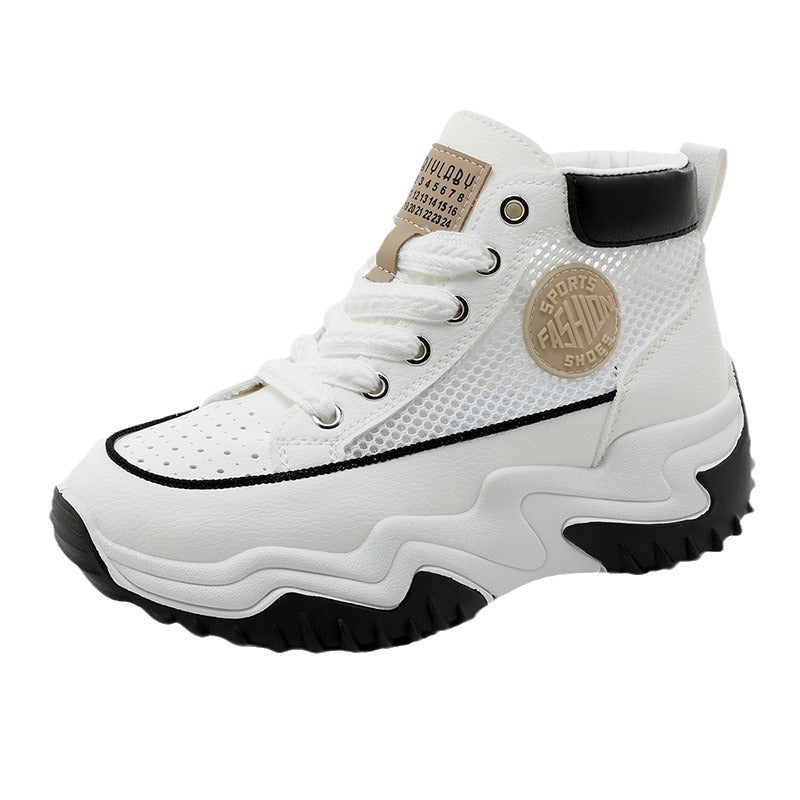 Damen hochgeschnittene Sneakers mit atmungsaktiver Netzstruktur und stoßdämpfendem Sohlenprofil R&B