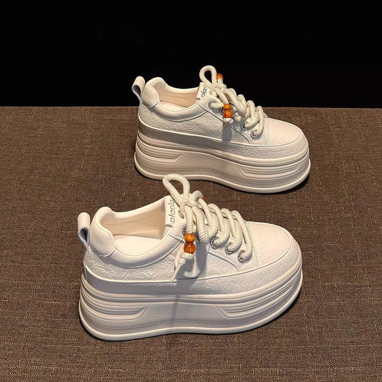 Damen modische Plateau Sneakers mit dekorativen Schnürsenkeln und strukturiertem Obermaterial R&B