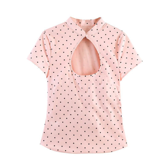 Damen Elegantes Oberteil mit innovativem Ausschnitt und feinem Stoff R&B