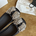 Damen Bequeme Ballerinas mit funkelndem Strassbesatz R&B