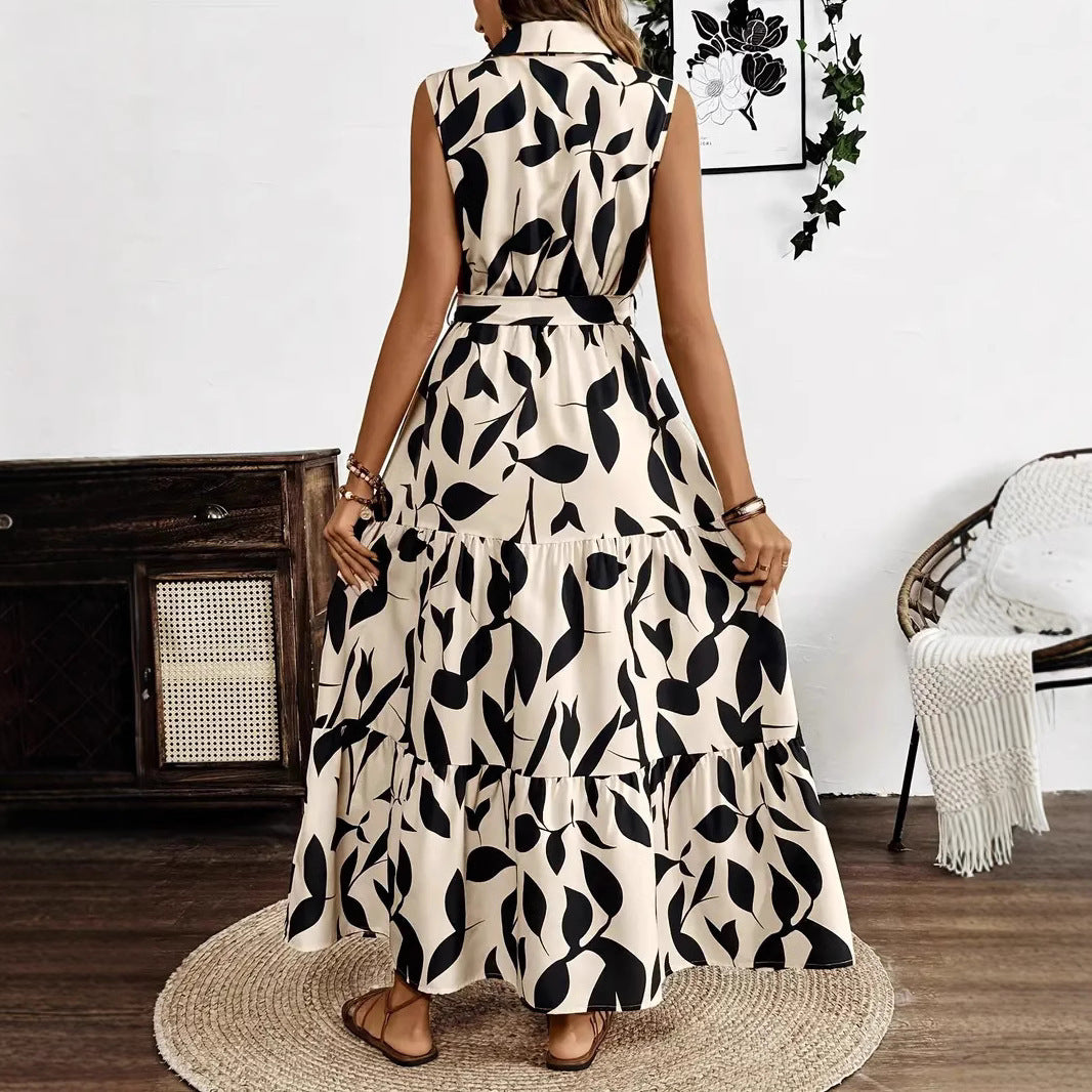 Damen Hemdkleid mit Bindeband und voluminösem Rock R&B