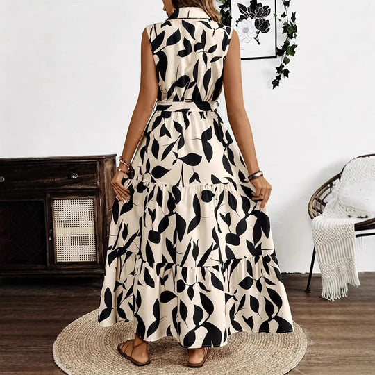 Damen Hemdkleid mit Bindeband und voluminösem Rock R&B