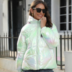 Damen Hochglänzende Steppjacke R&B