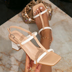 Damen Riemchen-Sandalen mit Blockabsatz und verstellbarem Riemen R&B