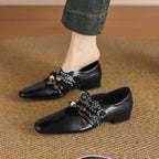 Damen elegante Slipper mit dekorativem Riemchendesign R&B