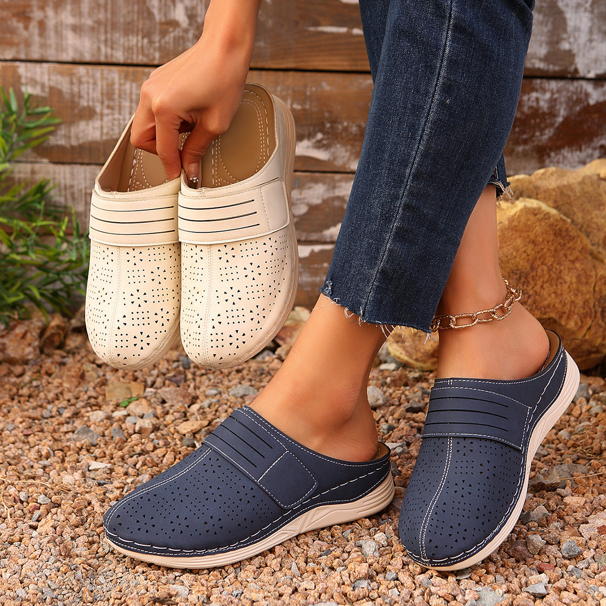 Damen Atmungsaktive Clogs mit modischem Lochdesign R&B