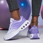 Damen nan sportive Strick-Laufschuhe mit belüfteter Luftkammersohle und ergonomischer Abrollsohle R&B