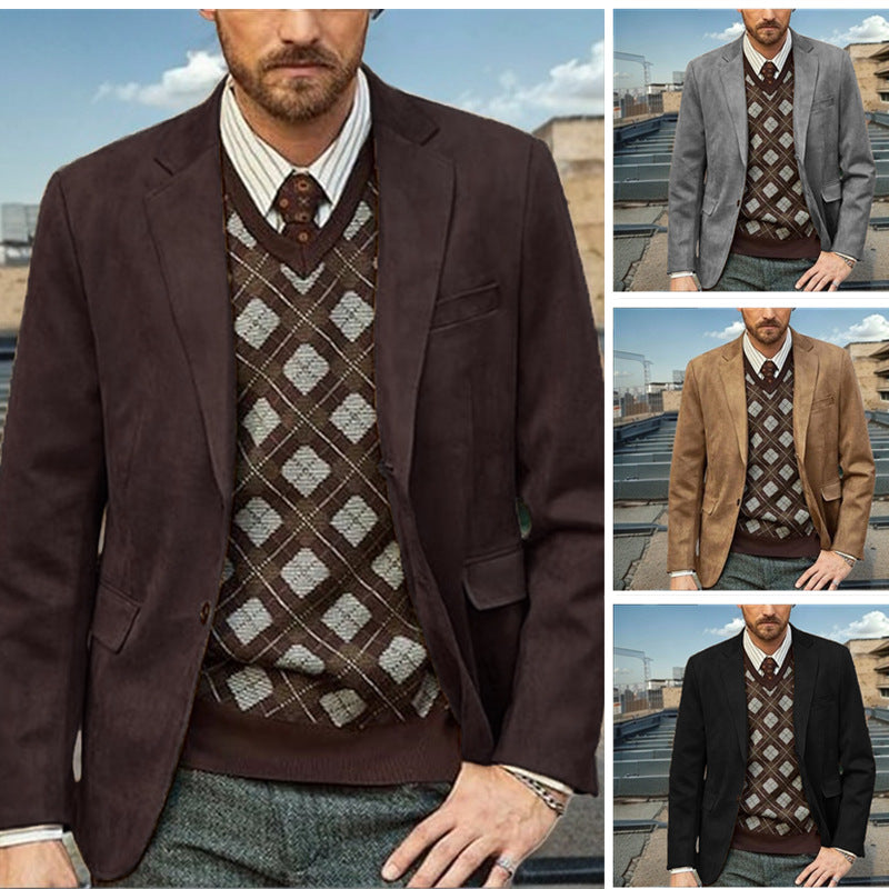 Herren modischer Anzugblazer aus feinster Wolle R&B