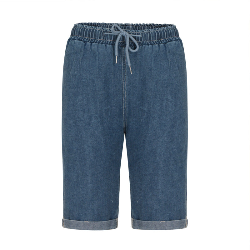 Damen Denim-Shorts mit elastischem Bund und lässigem Schnitt R&B