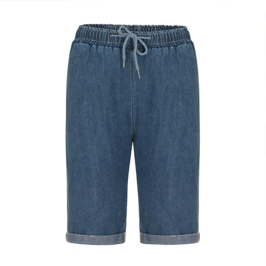 Damen Denim-Shorts mit elastischem Bund und lässigem Schnitt R&B