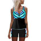 Damen Sportliches Tankini-Set mit stylischem Reißverschluss R&B