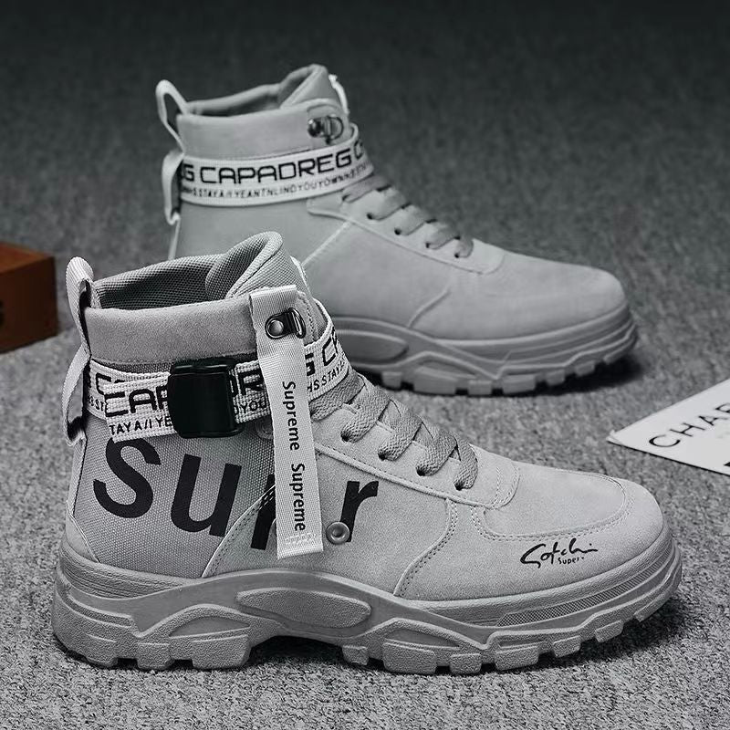 Damen Trendige High-Top Sneakers mit verstellbarem Knöchelriemen R&B