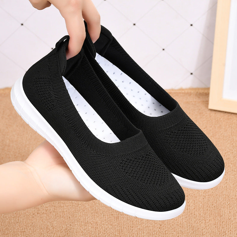 Damen Elastische Slip-On Freizeitschuhe