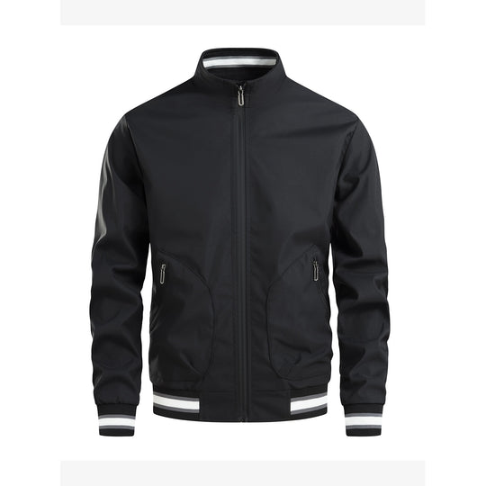 Herren sportliche Übergangsjacke mit hohem Kragen und praktischen Reißverschlusstaschen R&B