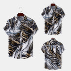 Damen Kurzarmhemd mit modernem abstraktem Design