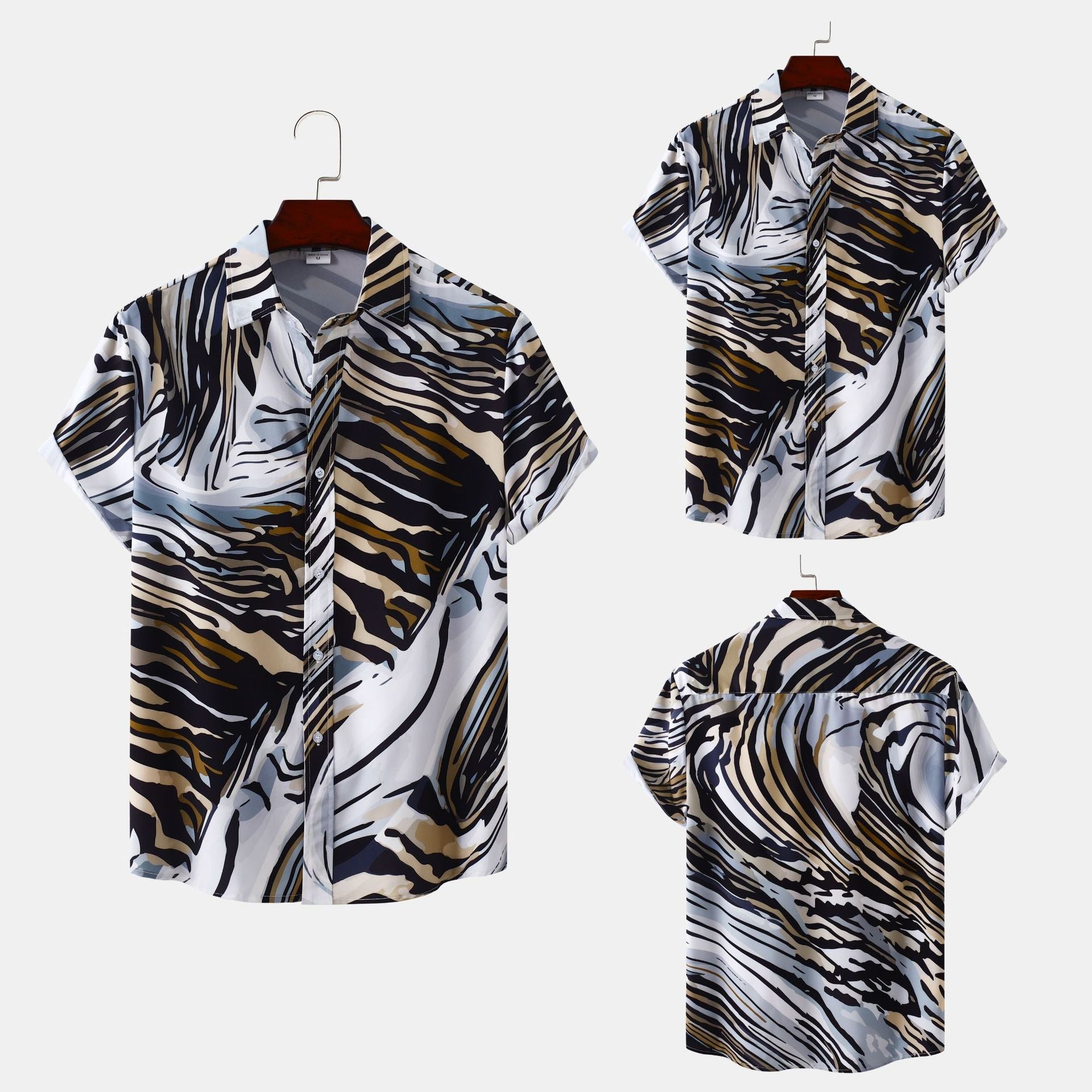 Damen Kurzarmhemd mit modernem abstraktem Design
