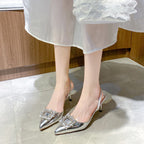 Damen Slingback-Pumps mit funkelndem Schmuckdetail R&B