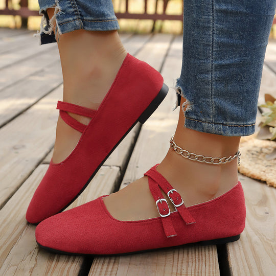 Damen Ballerinas mit Knotenriemen und weichem Obermaterial R&B