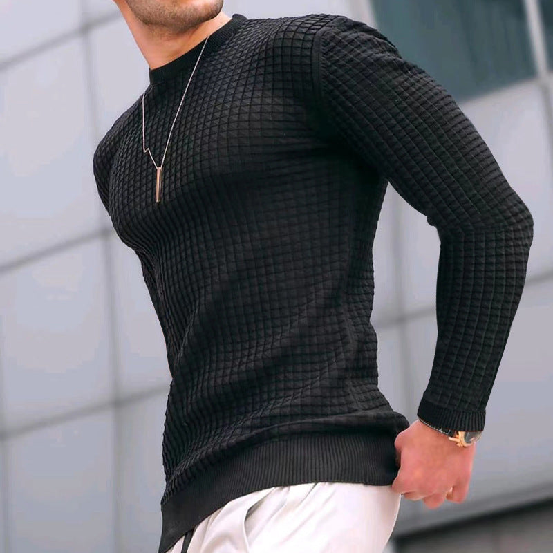 Herren Strickpullover mit modernem Strukturdesign und Rundhalsausschnitt R&B