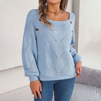 R&B | Bequemer Einfarbiger Strickpullover Für Freizeit