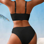 Damen Komfortabler Bikini mit raffinierten Rippendetails R&B