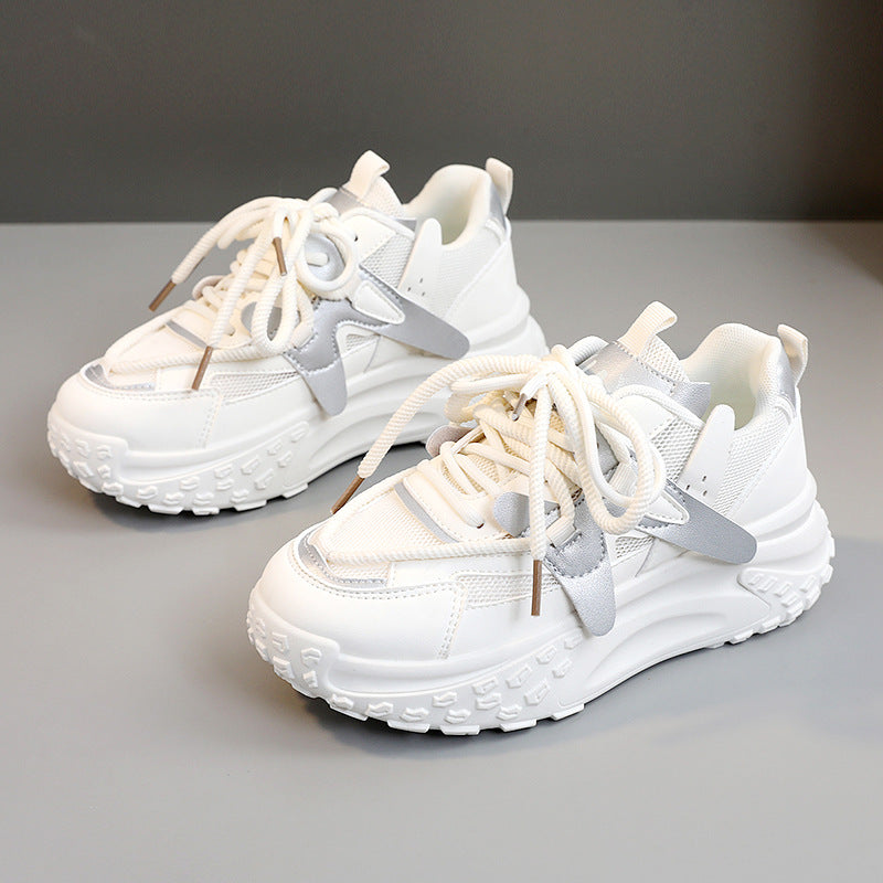 Damen trendige Chunky Sneaker mit dämpfendem Sohlenprofil und atmungsaktiver Oberfläche R&B