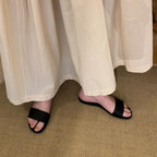 Damen modische Slipper mit breitem Riemen und komfortabler Innensohle R&B