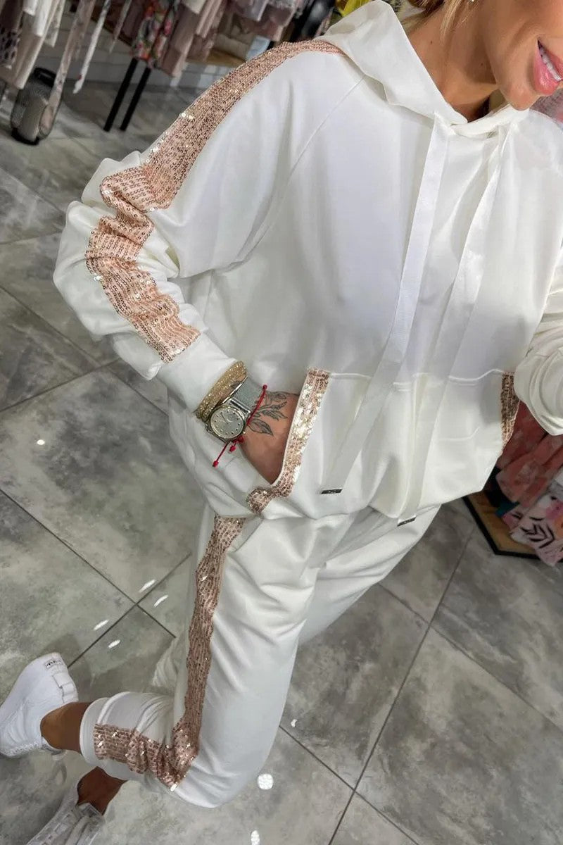 Damen Modischer Sweatanzug mit glitzernden Akzenten