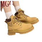Damen robuste Schnürstiefel mit rutschfester Profilsohle R&B