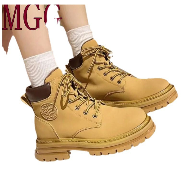 Damen robuste Schnürstiefel mit rutschfester Profilsohle R&B