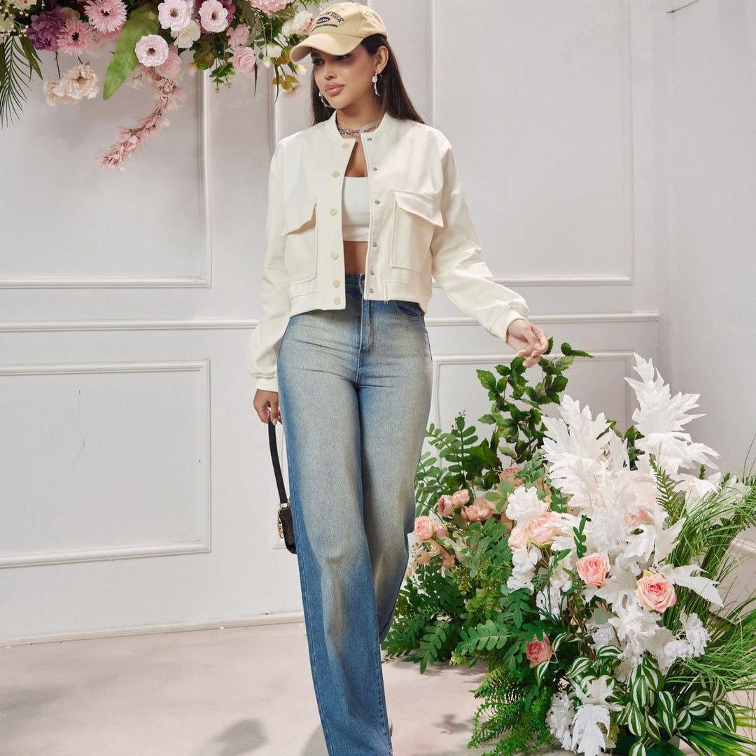 Damen elegante cropped Jacke R&B