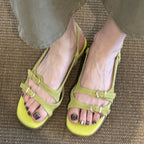 Damen Riemchen-Sandalen mit komfortablem Fußbett und modischem Schnallen-Design R&B