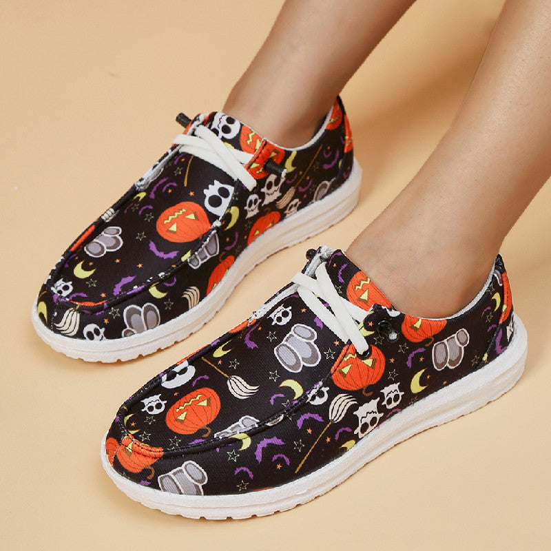 Damen Atmungsaktive Freizeitsneaker mit lustigem Halloween-Motiv R&B