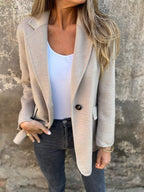 Damen elegante Wolljacke mit doppeltem Knopf R&B