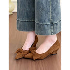 Damen elegante Pumps mit verspielt geschwungenem Design und Schleifenakzenten R&B